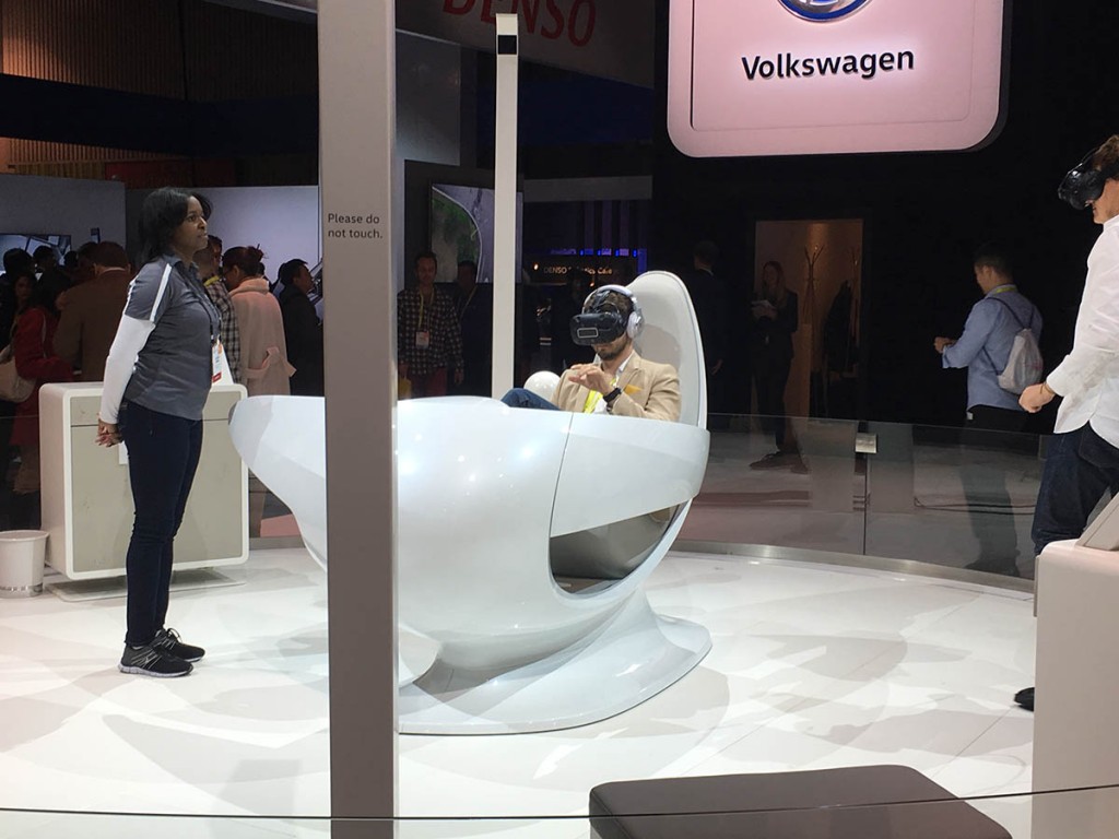 Volkswagen VR exhibit featuring HTC Vive at CES 2017